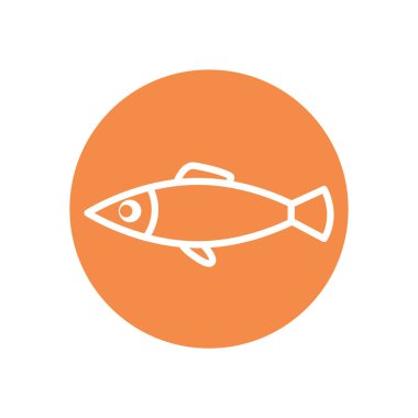 İzole balık hattı blok biçim vektör tasarımı