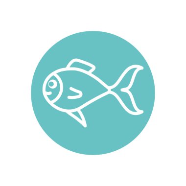 İzole balık hattı blok biçim vektör tasarımı