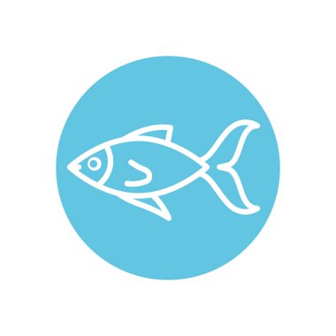 İzole balık hattı blok biçim vektör tasarımı