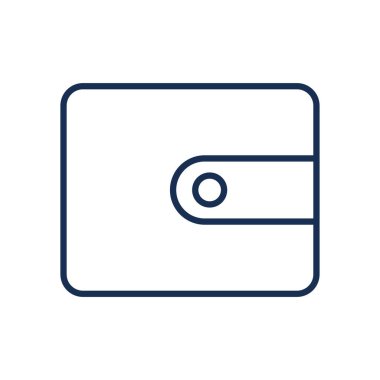 İzole cüzdan çizgisi biçim vektör tasarımı