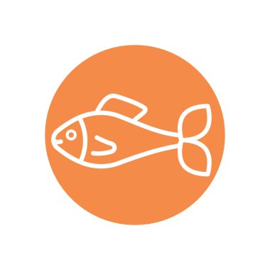 İzole balık hattı blok biçim vektör tasarımı