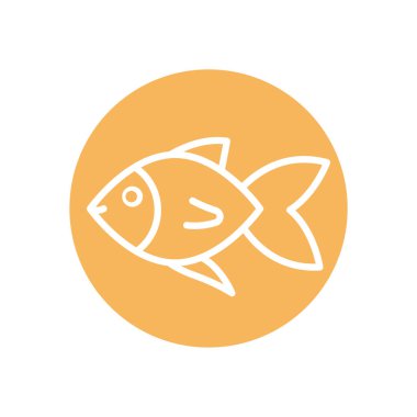 İzole balık hattı blok biçim vektör tasarımı