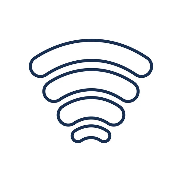Diseño de vectores de icono de estilo de línea de zona wifi aislado — Vector de stock