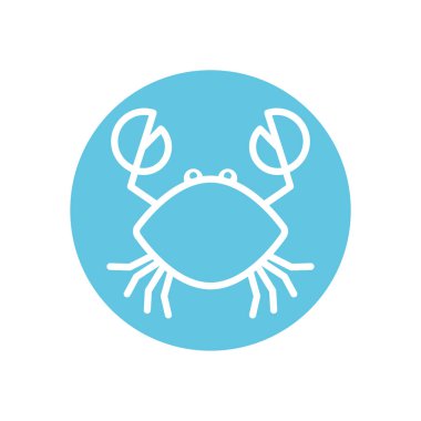 İzole edilmiş yengeç hattı blok biçim vektör tasarımı