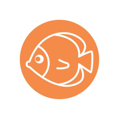 İzole balık hattı blok biçim vektör tasarımı