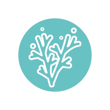 İzole mercan hattı blok biçim vektör tasarımı