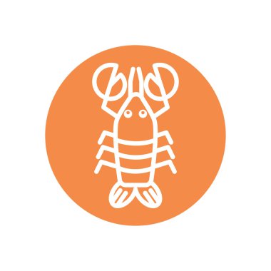 İzole edilmiş ıstakoz hattı blok biçim vektör tasarımı