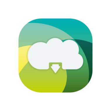 İzole edilmiş bulut hesaplama bloğu düz biçim vektör tasarımı