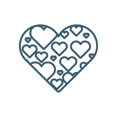 İzole kalp çizgisi biçim vektör tasarımı