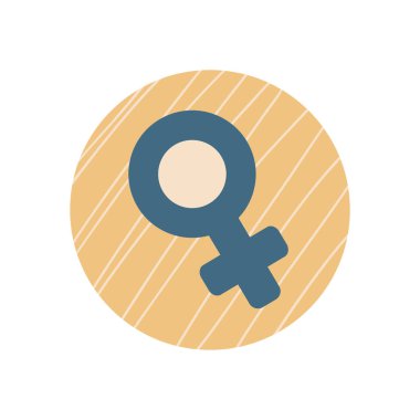 İzole kadın cinsiyeti düz blok biçim ikon vektör tasarımı