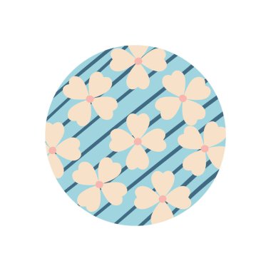 Düz blok biçimi vektör tasarımlı izole çiçekler