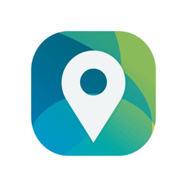 İzole edilmiş GPS işaret bloğu düz biçim vektör tasarımı