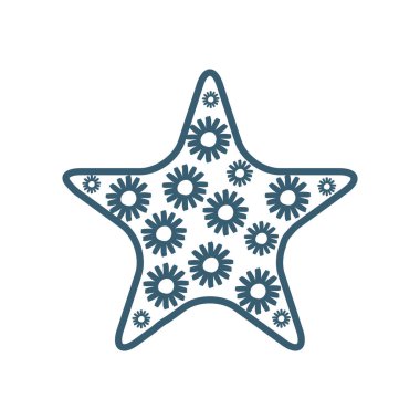 Çiçek çizgisi biçim vektör tasarımlı izole yıldız