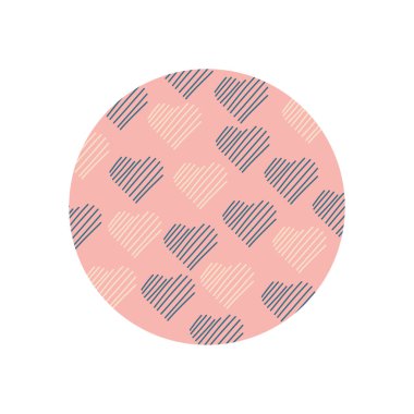 Ayrı kalpler düz blok biçim vektör tasarımı