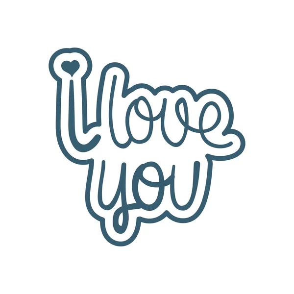 Isolated i love you text line style icon design — стоковый вектор