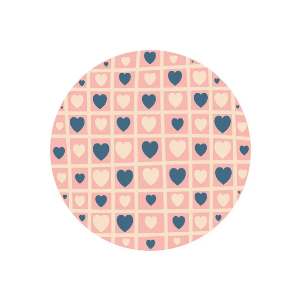Ayrı kalpler ve kareler düz blok biçim ikon vektör tasarımı — Stok Vektör