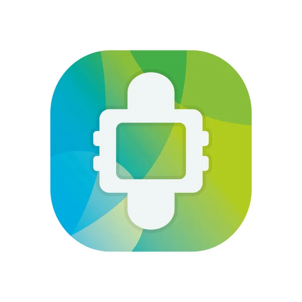 Smartwatch block flat style icon vector design — стоковый вектор