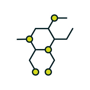 İzole edilmiş virüs hattı ve biçim ikonu vektör tasarımını doldur