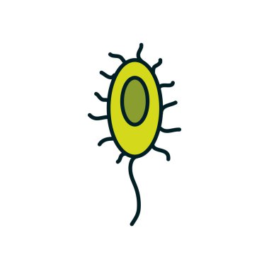 Bacak çizgisi ve biçim ikon vektör tasarımı ile izole edilmiş virüs