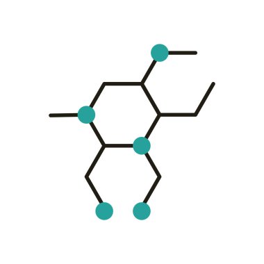 İzole edilmiş virüs yarı çizgi yarı renk ikon vektör tasarımı