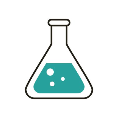 Isolated chemistry flask half line half color style icon vector design