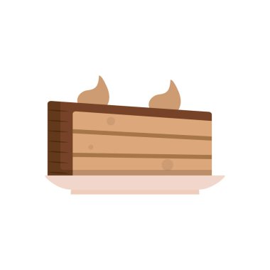 İzole edilmiş tatlı kek düz biçim ikon vektör tasarımı