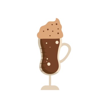 İzole kahve fincanı düz biçim ikon vektör tasarımı