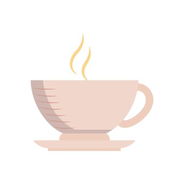 İzole kahve fincanı düz biçim ikon vektör tasarımı