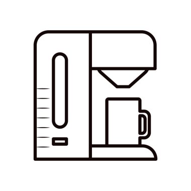 Kupa çizgisi biçim vektör tasarımlı izole kahve makinesi