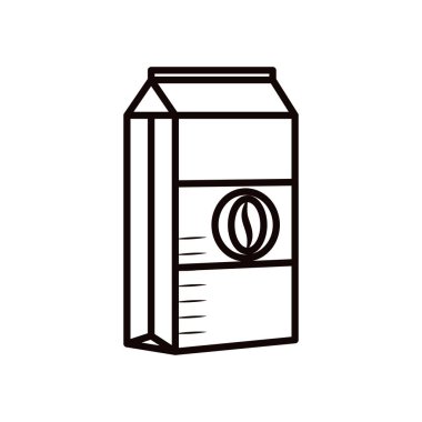 İzole kahve kutusu çizgisi biçim vektör tasarımı