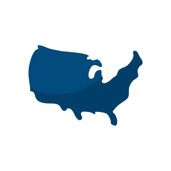Isolado EUA mapa design vetor ícone de estilo plano —  Vetores de Stock