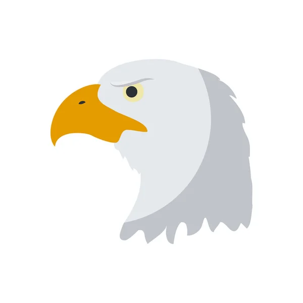 Águila aislada pájaro estilo plano icono de diseño vectorial — Vector de stock