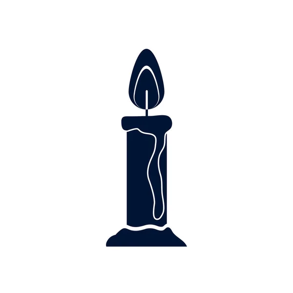 Изолированный силуэт свечи в стиле иконки векторный дизайн — стоковый вектор