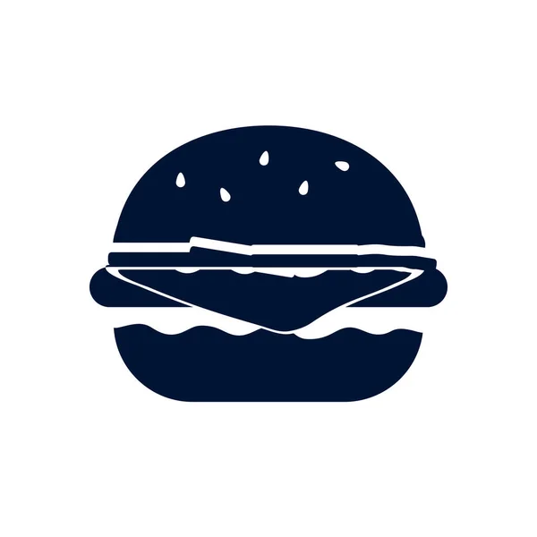 Geïsoleerde hamburger silhouet stijl icoon vector ontwerp — Stockvector