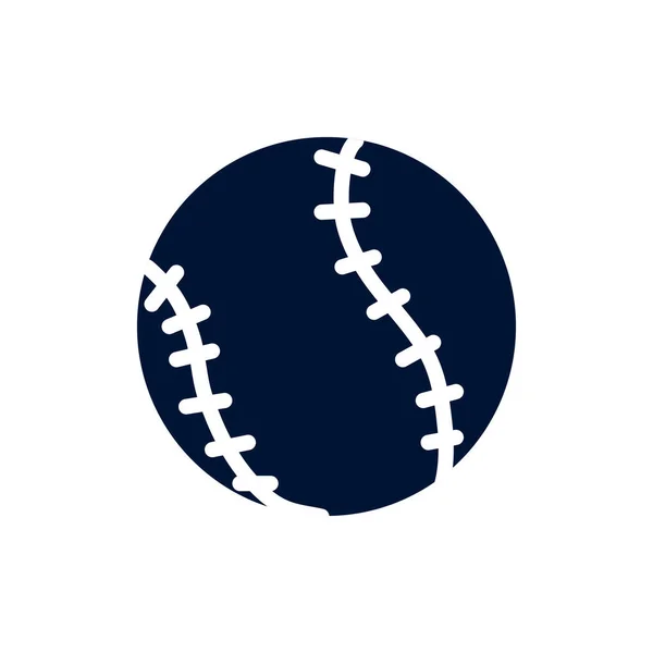 Isolato palla di baseball silhouette stile icona vettoriale design — Vettoriale Stock