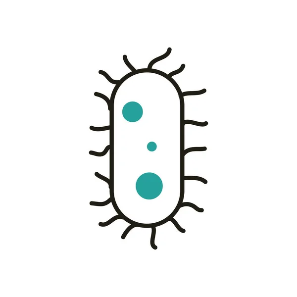 Izolowany wirus z nogami pół linii pół koloru styl ikona wektor projektu — Wektor stockowy