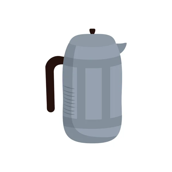 Hervidor de café aislado de estilo plano icono de diseño vectorial — Vector de stock