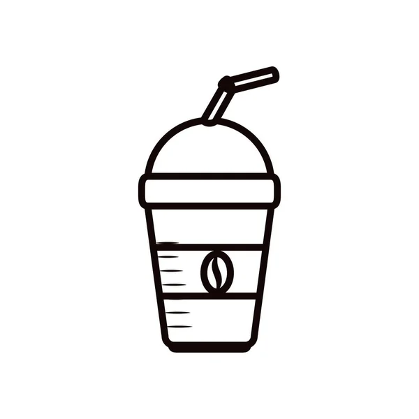 Isolato caffè tazza linea stile icona vettoriale design — Vettoriale Stock