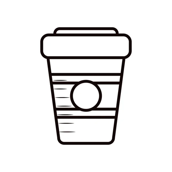 Isolato caffè tazza linea stile icona vettoriale design — Vettoriale Stock