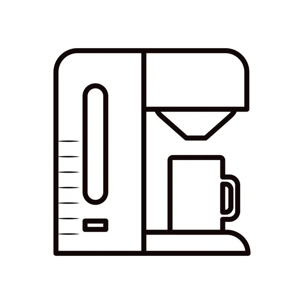 Macchina da caffè isolata con design vettoriale icona stile linea tazza — Vettoriale Stock