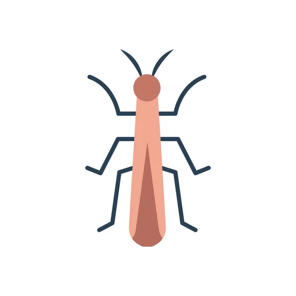 手杖昆虫图标,扁平型 — 图库矢量图片