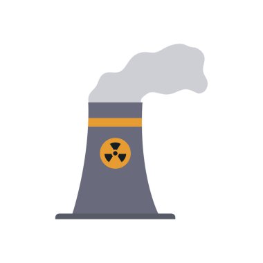 Nükleer güç bitki simgesi, düz stil