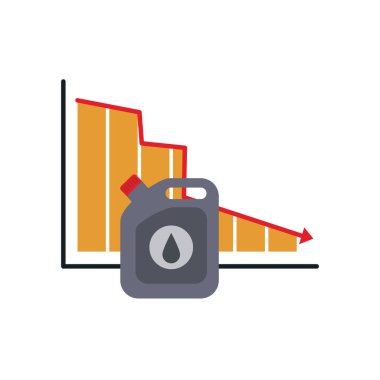 Yağ galonu simgesi ile grafik grafiğini azalt, düz stil