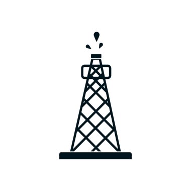 Sondaj kulesi Petrol simgesi, siluet biçimi