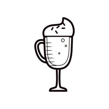 İzole kahve fincanı çizgisi biçim vektör tasarımı