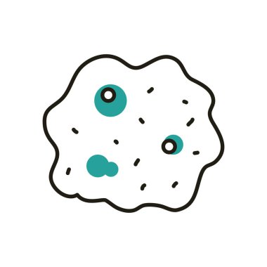 İzole edilmiş virüs yarı çizgi yarı renk ikon vektör tasarımı