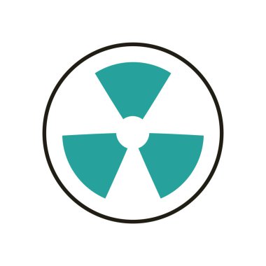 İzole edilmiş biyolojik tehlike yarı çizgi yarı renk ikon vektör tasarımı