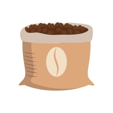 İzole kahve poşeti düz stil ikon vektör tasarımı