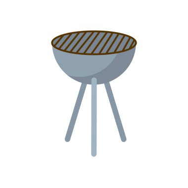 İzole edilmiş bbq ızgara düz biçim ikon vektör tasarımı