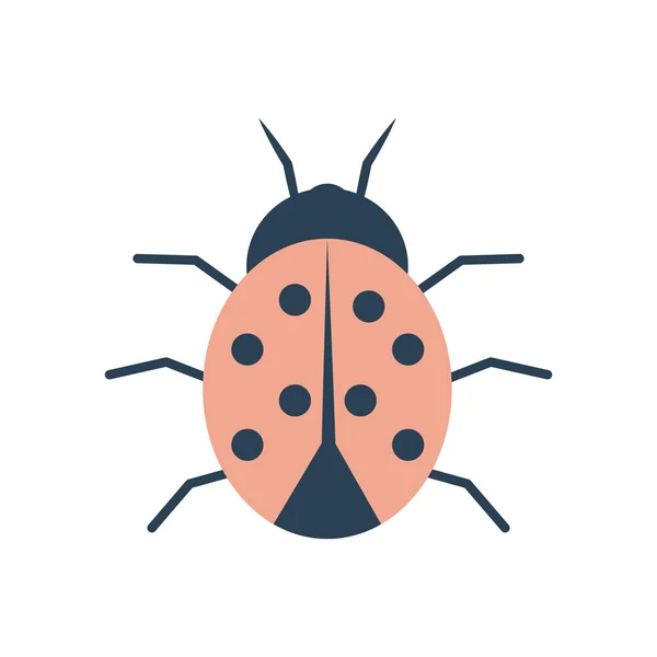 Uğur böceği simgesi, düz biçim — Stok Vektör